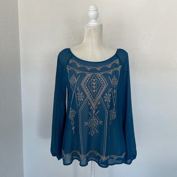 Blu Pepper Tops - Blu Pepper Embroidered Blouse